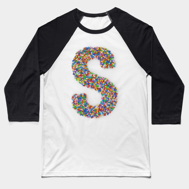 Sweet sprinkles - letter S Baseball T-Shirt by peggieprints